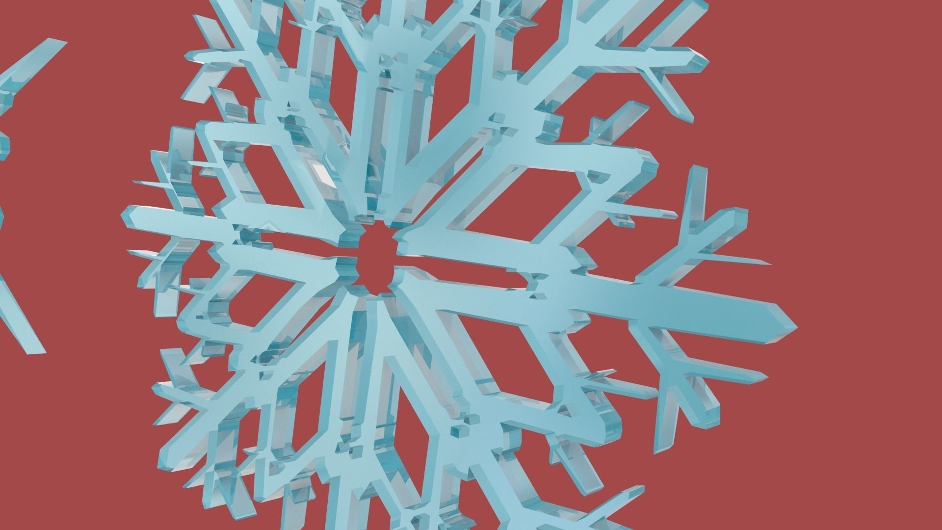Xmas Snow Flakes Low-poly 3D model_3