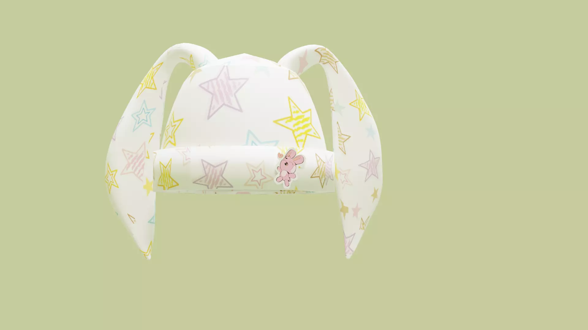 Cute Bunny Ear Beanie Hat Stylized Knit Winter 3D Model Low-poly 3D model