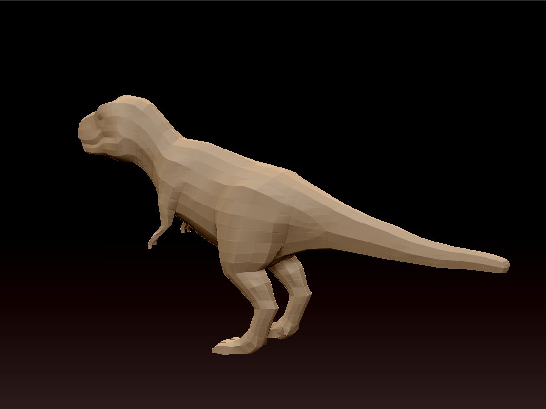 t rex basic mesh 3D model_1