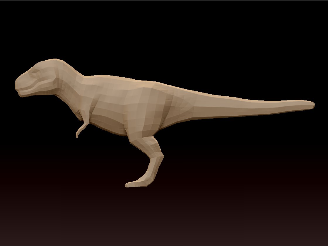 t rex basic mesh 3D model_3