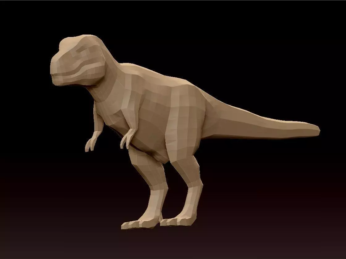 t rex basic mesh 3D model_0