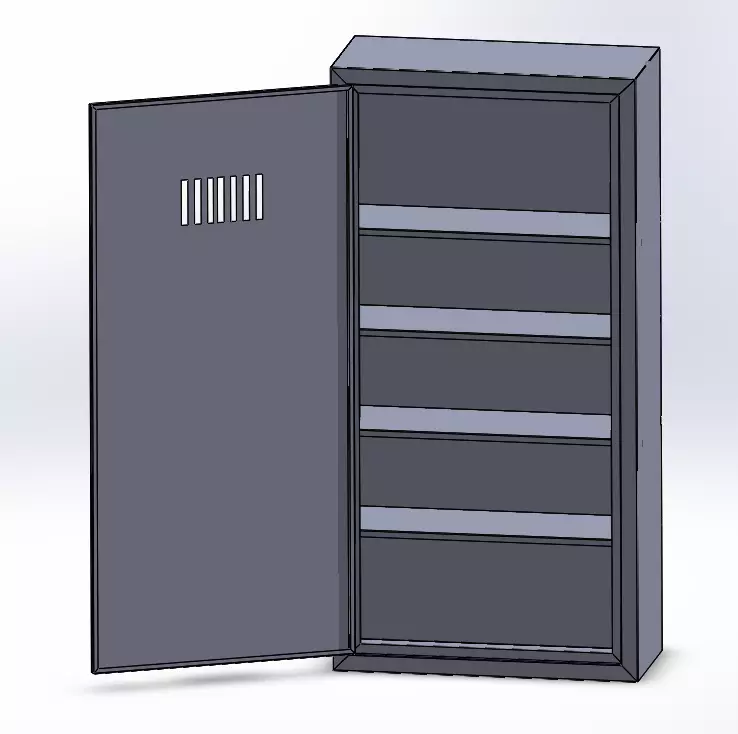 Small Steel Cabinet for Decor and Projects Free low-poly 3D model