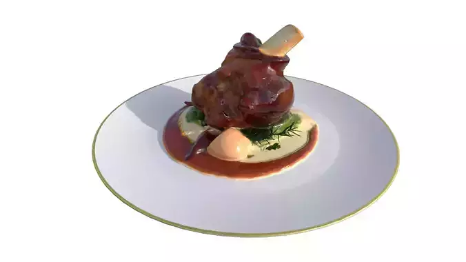 Lamb Shank Low-poly 3D model 6