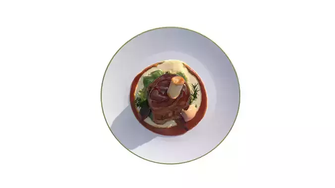 Lamb Shank Low-poly 3D model 2