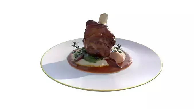 Lamb Shank Low-poly 3D model 3