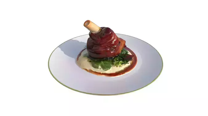 Lamb Shank Low-poly 3D model 7