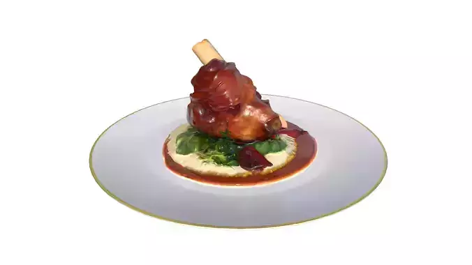 Lamb Shank Low-poly 3D model