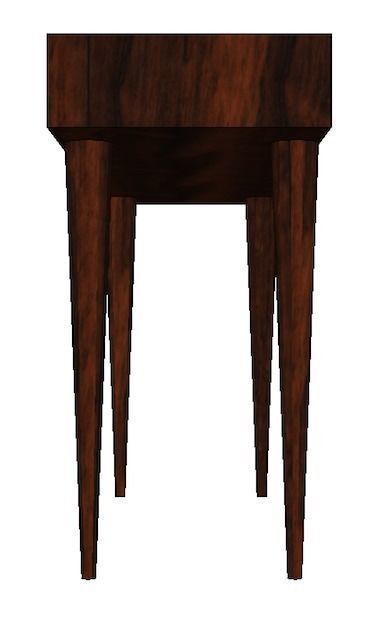 walnut console table Low-poly 3D model_4