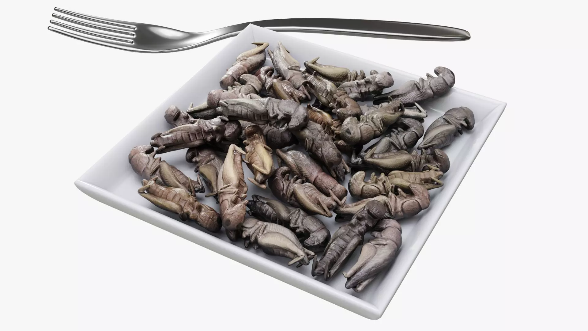 Crickets edible insects 3D model