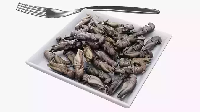 Crickets edible insects 3D model