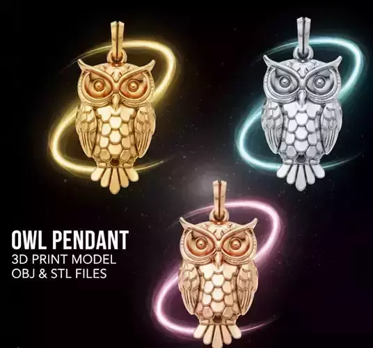 Majestic Owl Pendant - Nature Inspired Jewelry 3D Print Model