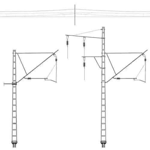 Railway contact network support 3D model