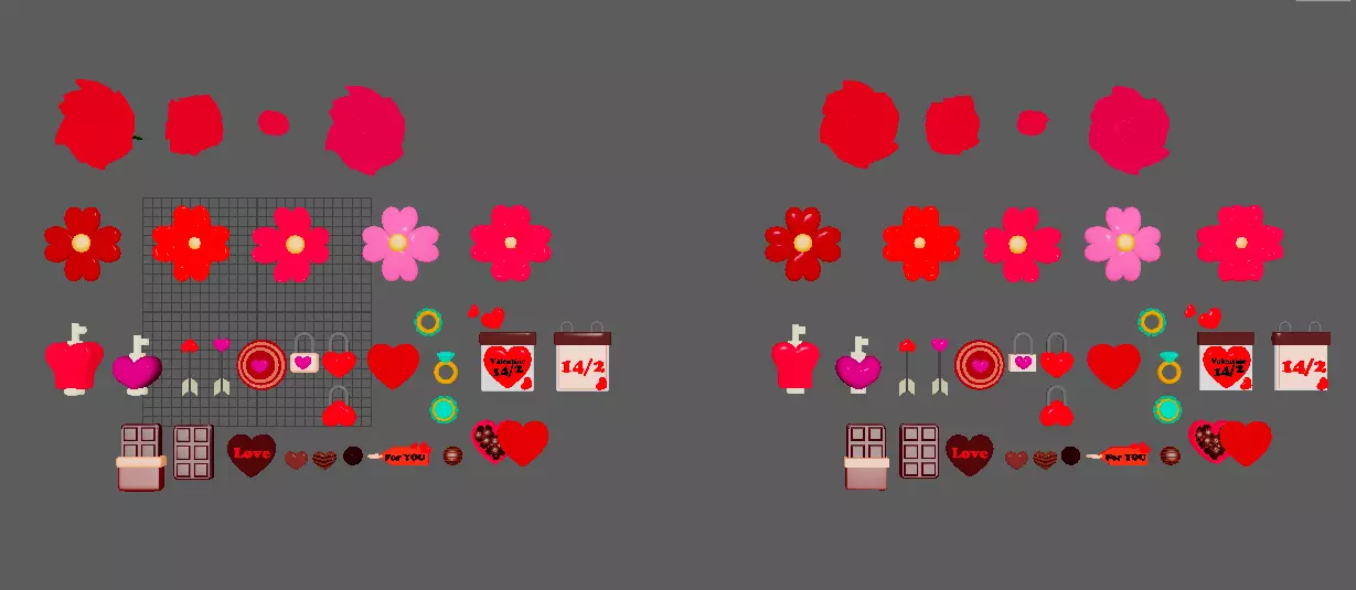 Valentine Love 3D Asset Pack Low-poly 3D model