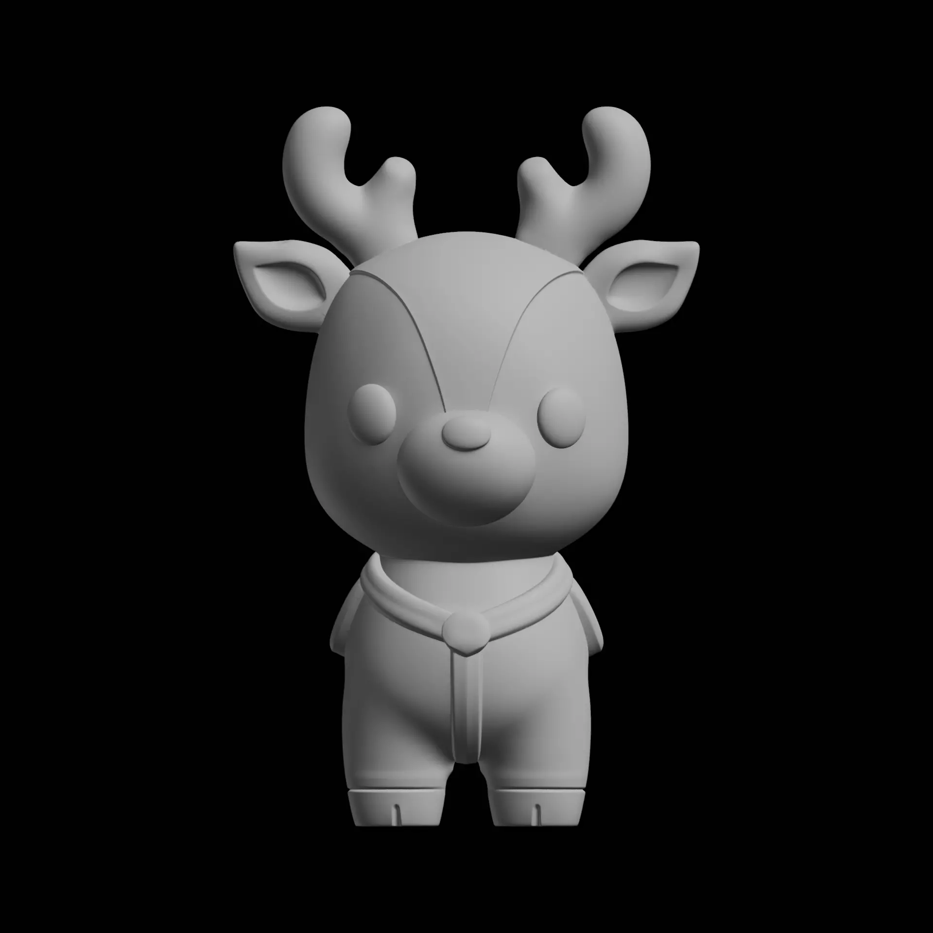 Chibi Reindeer Figurines Christmas Decor 3D print model