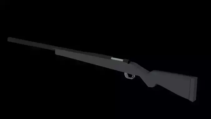 Low-poly bolt-action rifle