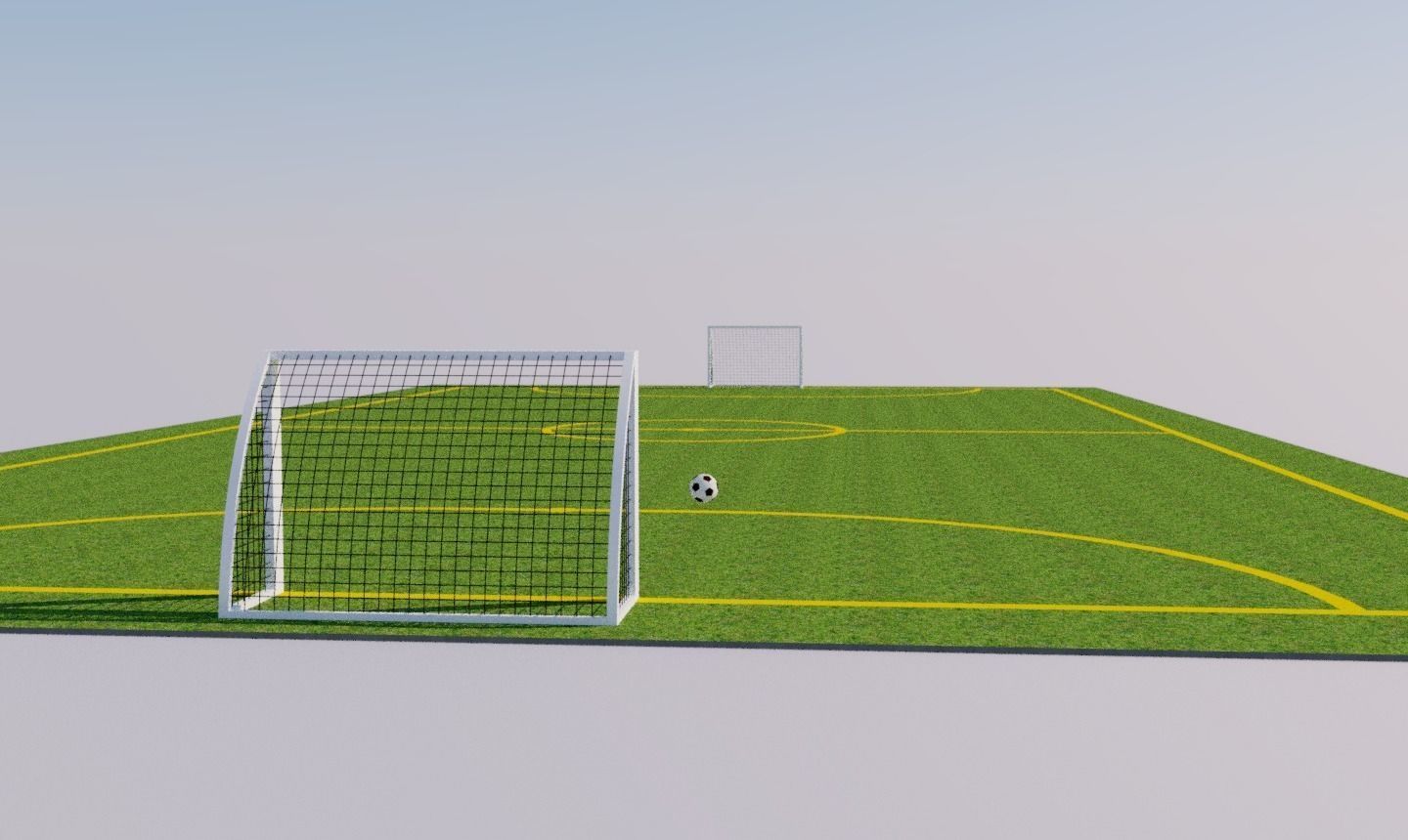 Playing field football soccer Low-poly 3D model_1