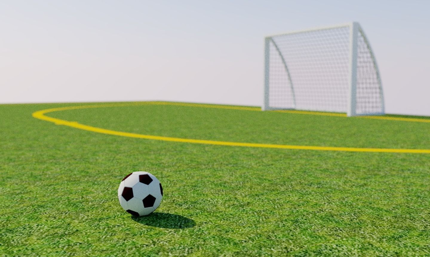 Playing field football soccer Low-poly 3D model_0