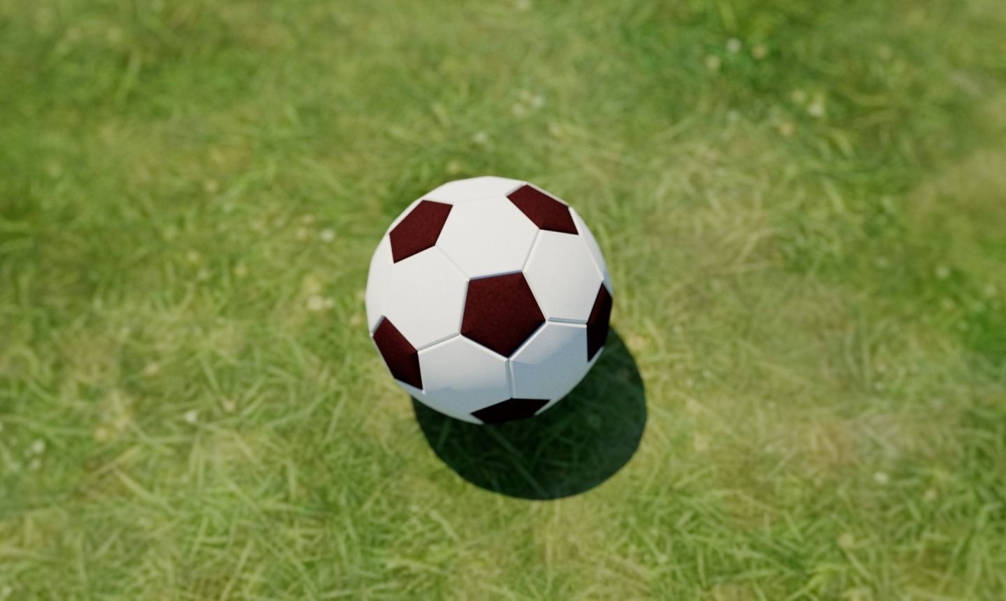 Playing field football soccer Low-poly 3D model_3
