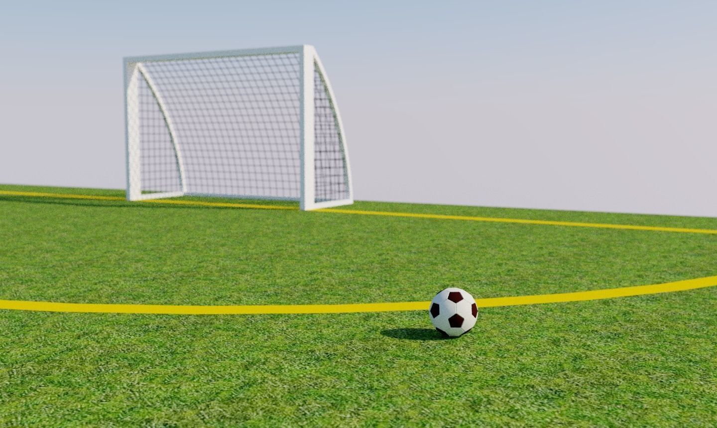 Playing field football soccer Low-poly 3D model_8