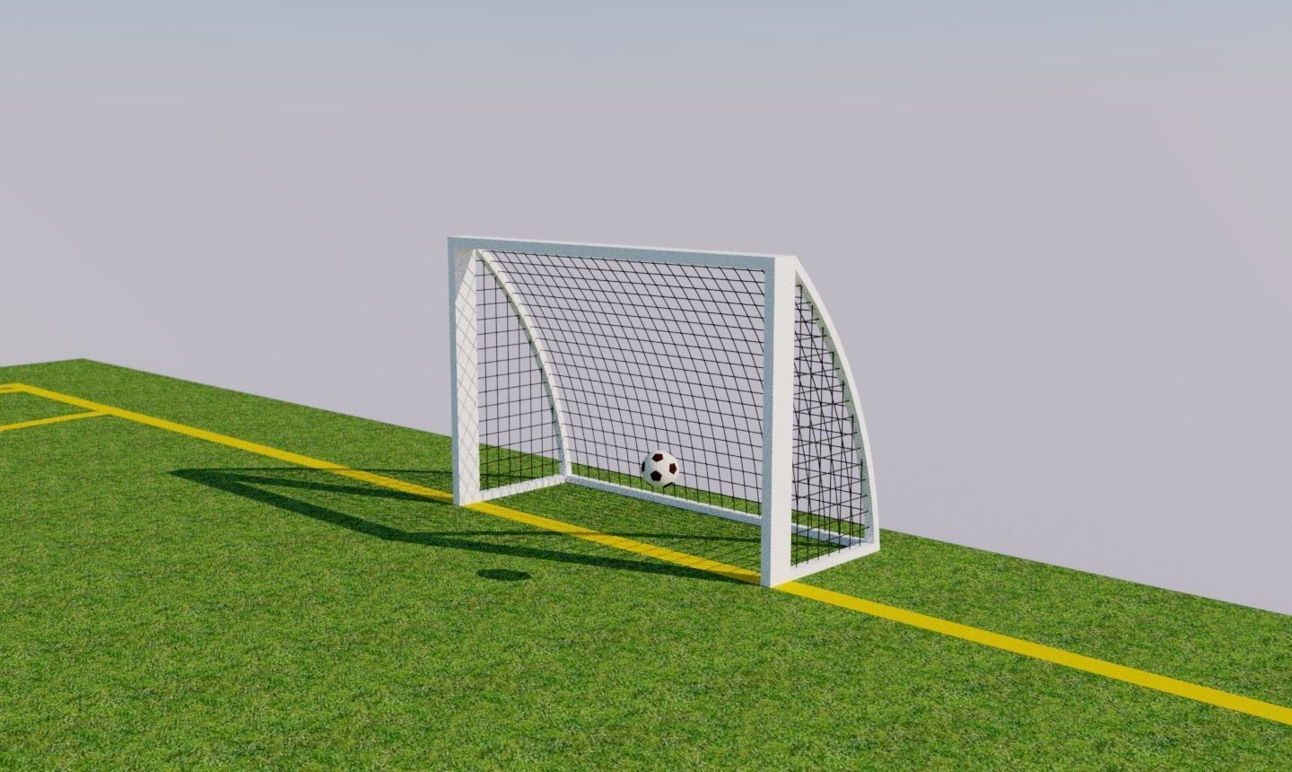 Playing field football soccer Low-poly 3D model_4