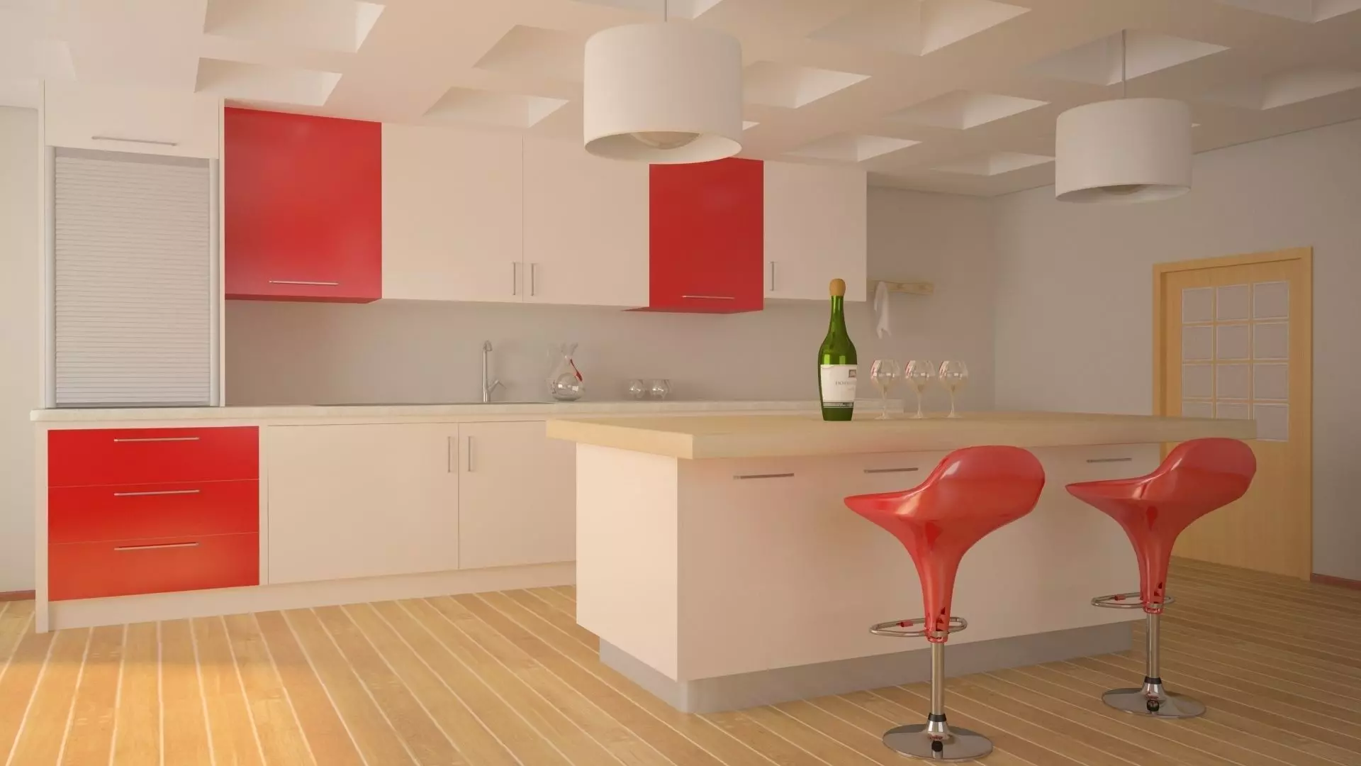 Kitchen modern with accents 3D model_0