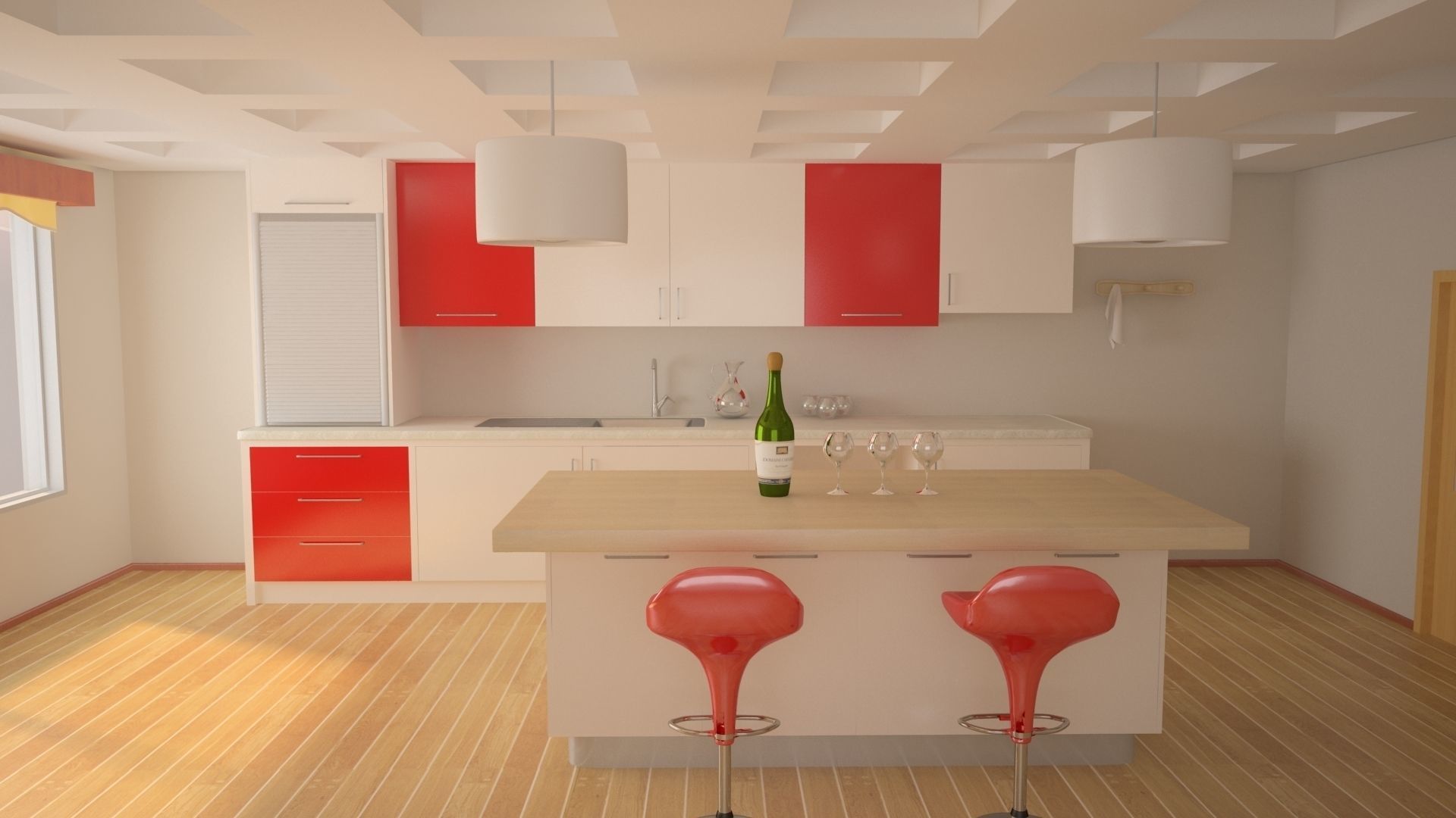 Kitchen modern with accents 3D model_2