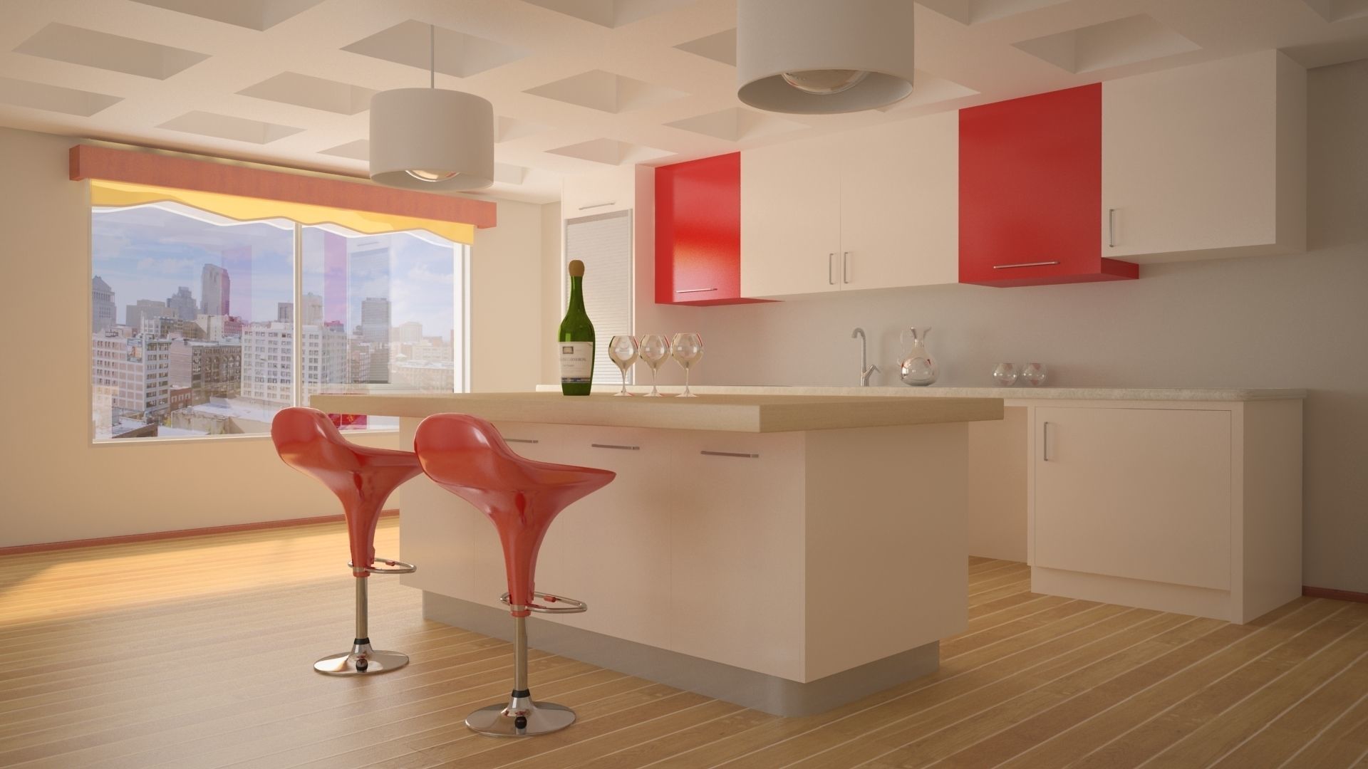 Kitchen modern with accents 3D model_1