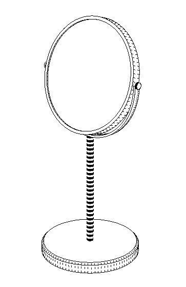 stainless steel make up mirror Low-poly 3D model_6