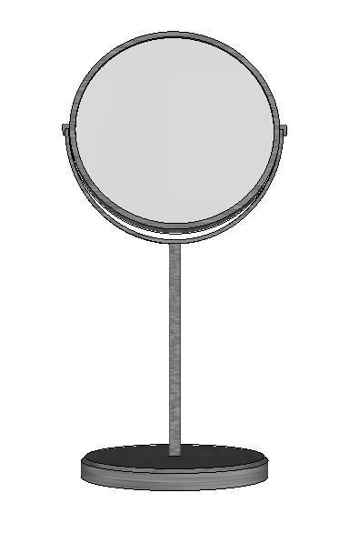 stainless steel make up mirror Low-poly 3D model_2