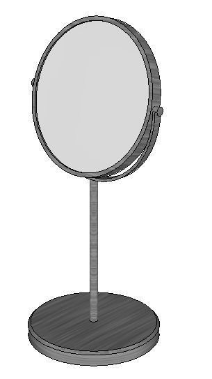 stainless steel make up mirror Low-poly 3D model_3