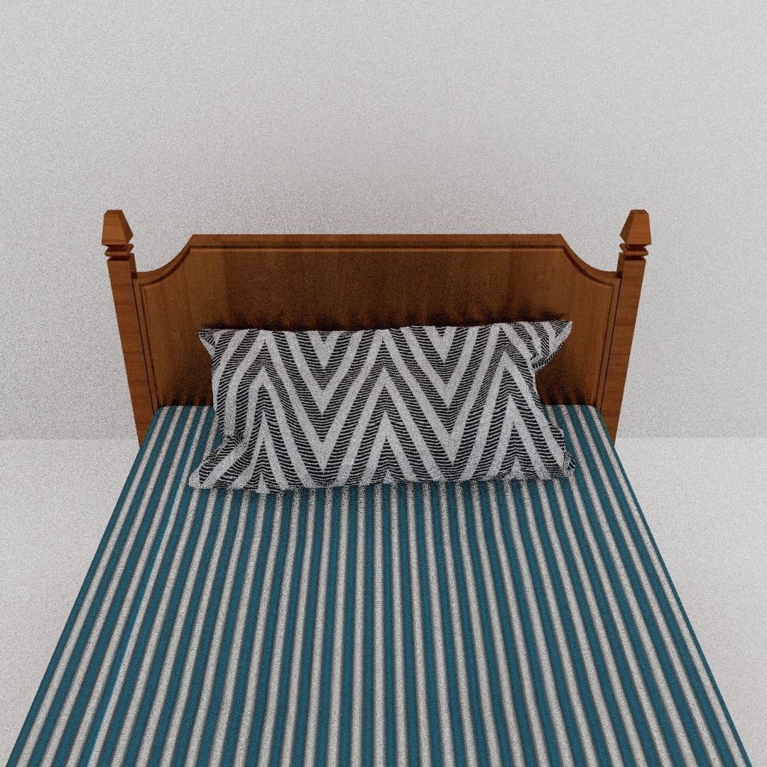 Simple bed 3D model_14