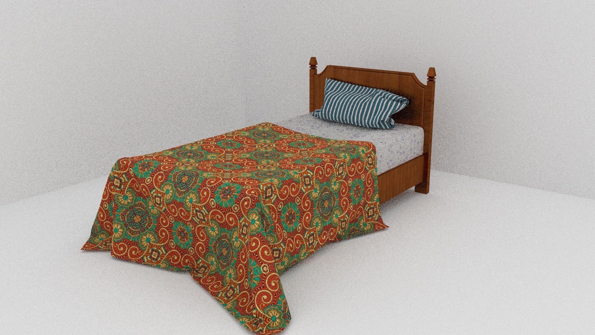 Simple bed 3D model_5