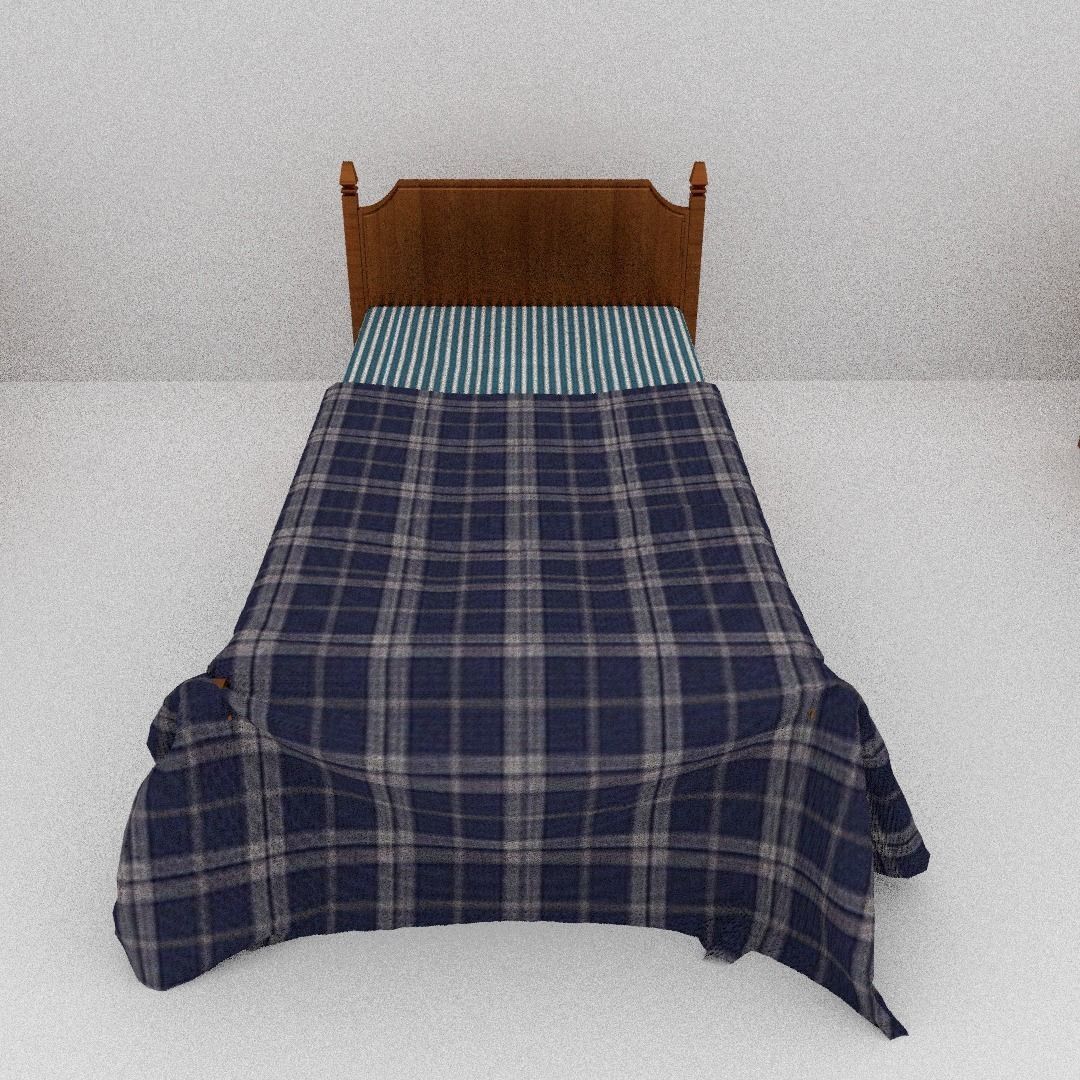 Simple bed 3D model_9