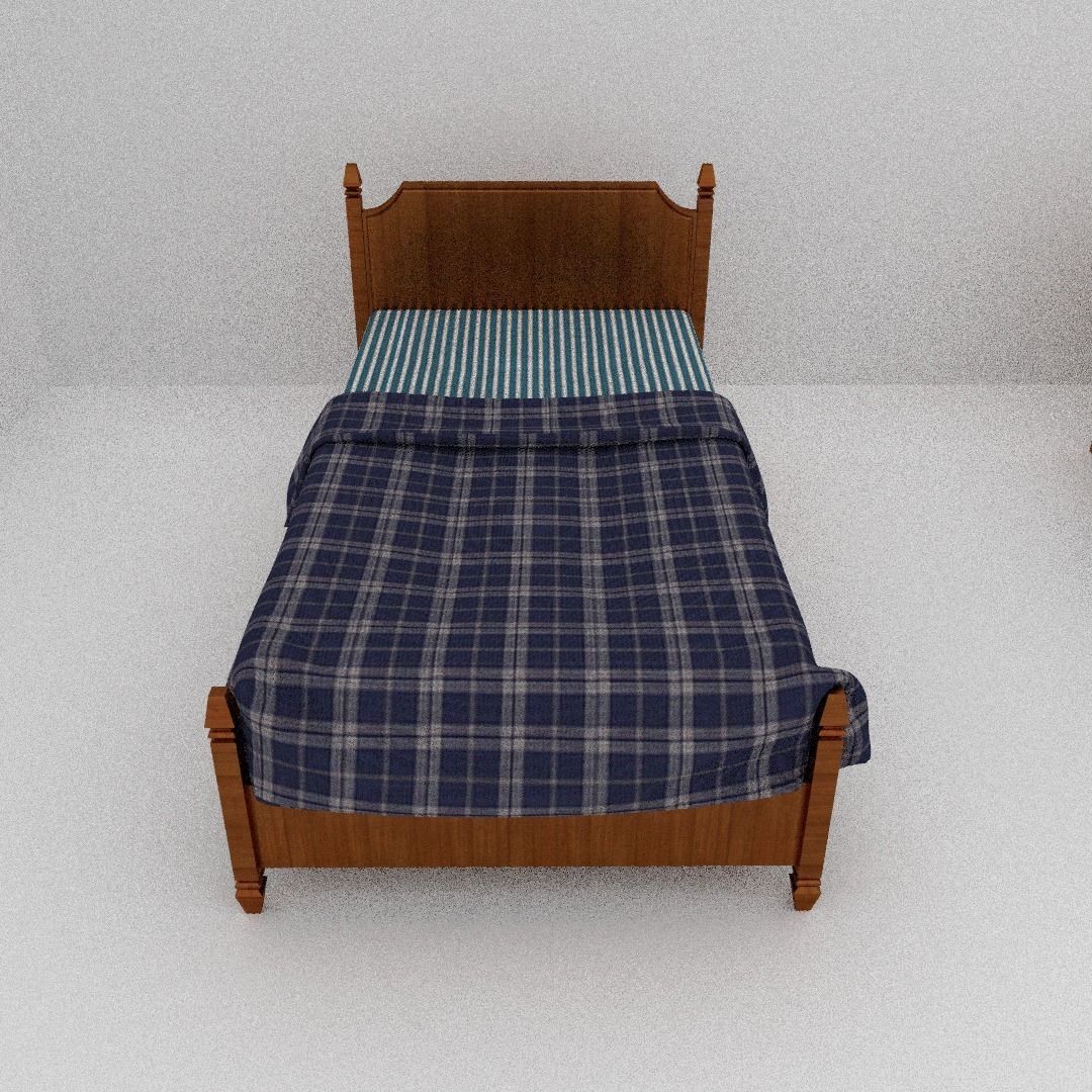 Simple bed 3D model_4
