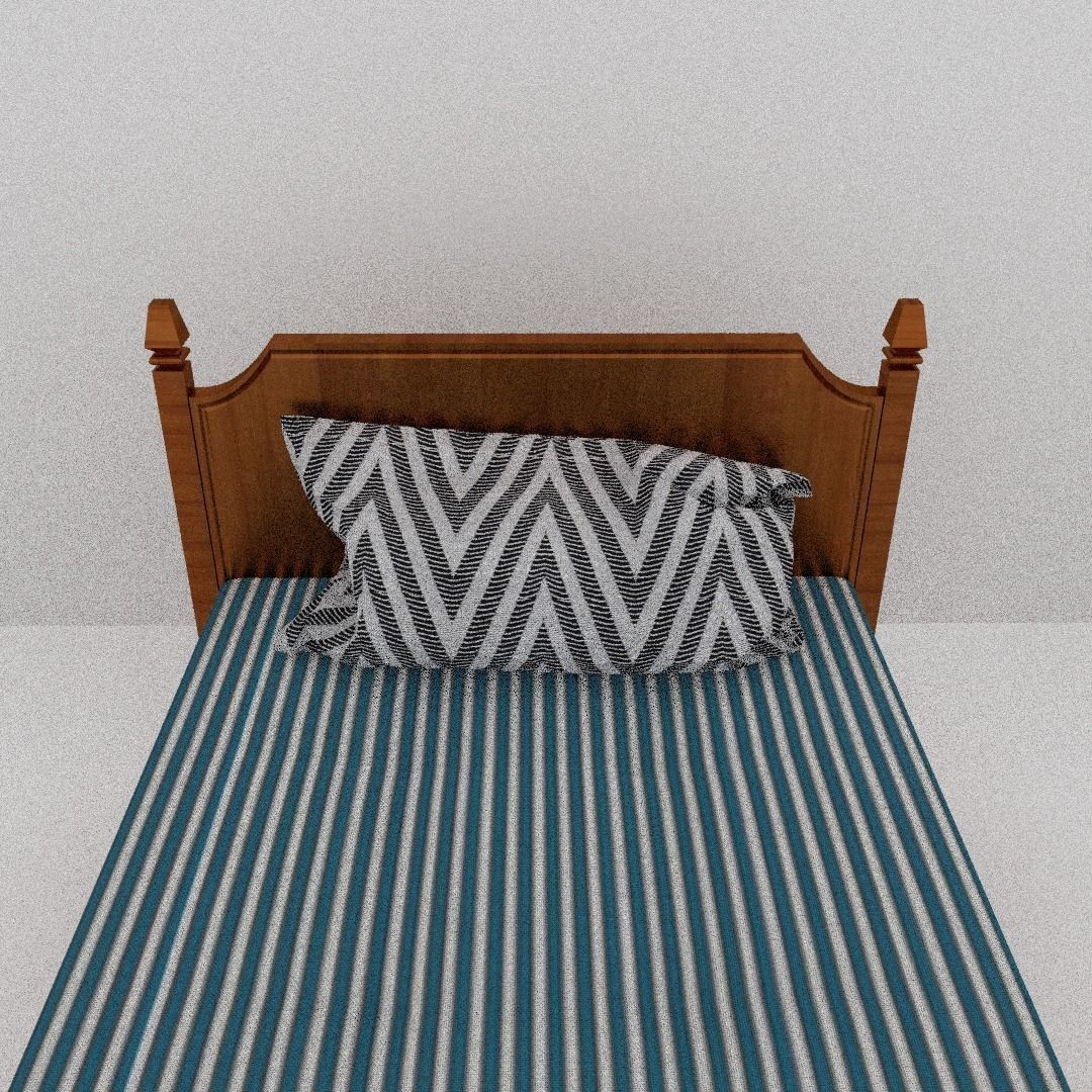 Simple bed 3D model_13