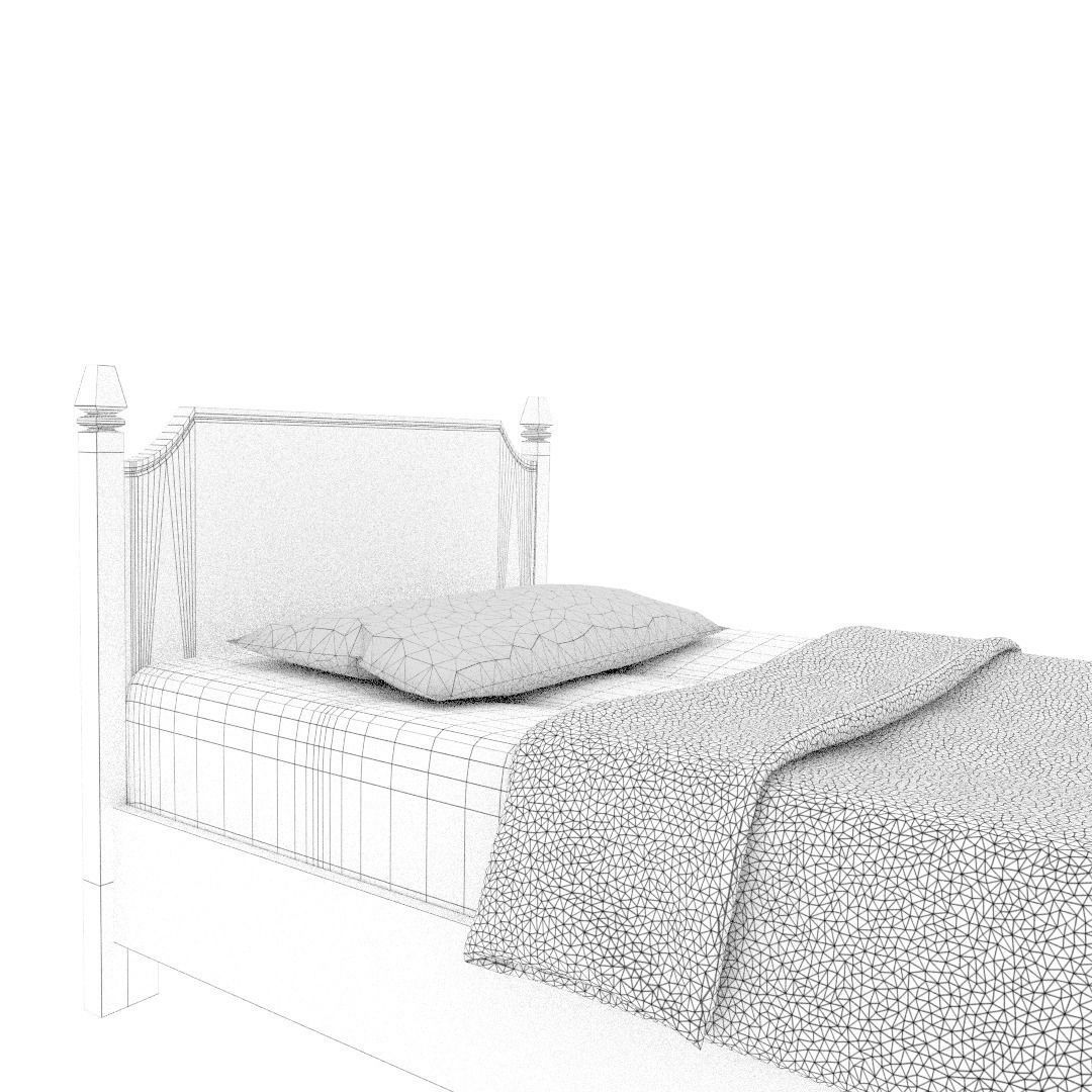 Simple bed 3D model_15
