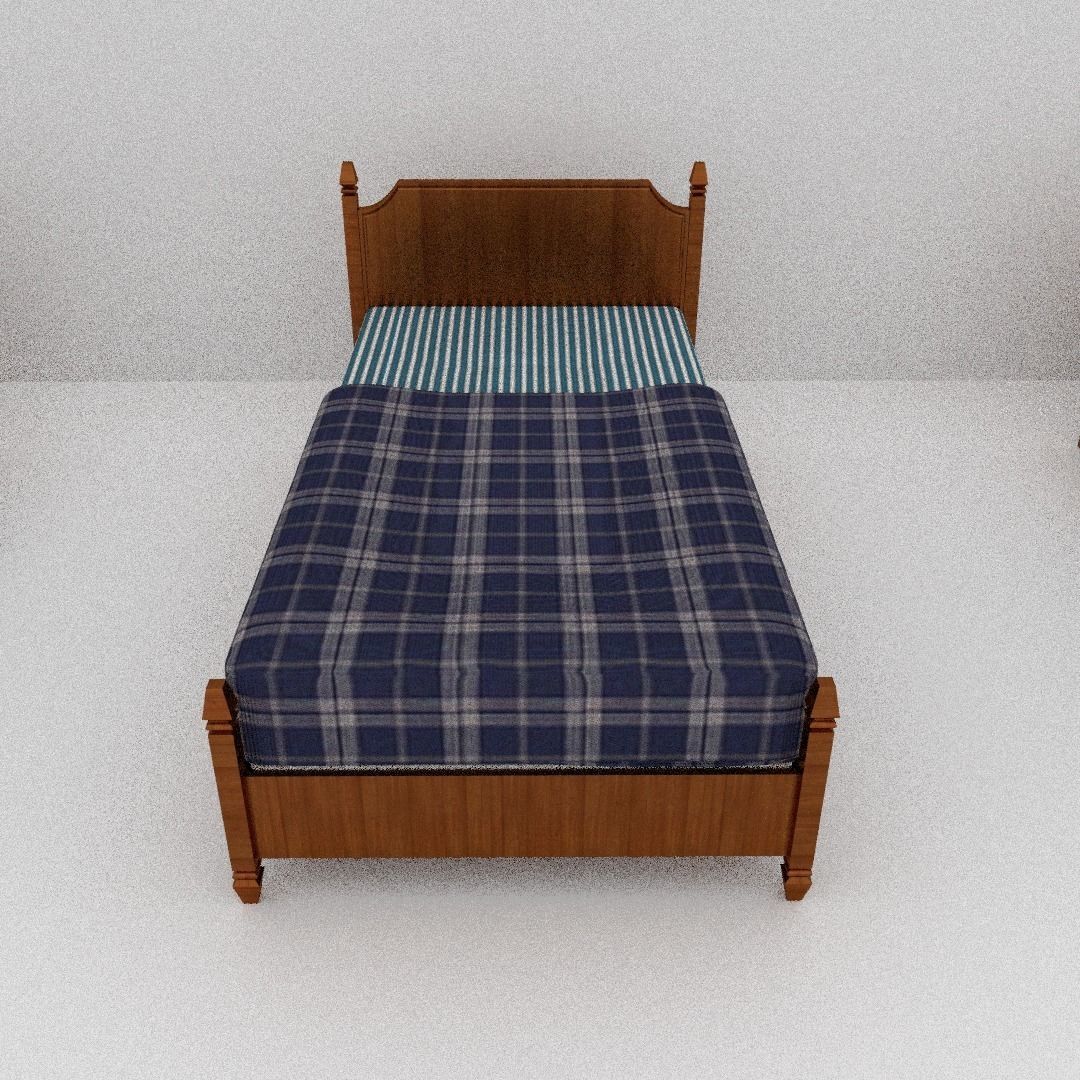 Simple bed 3D model_6