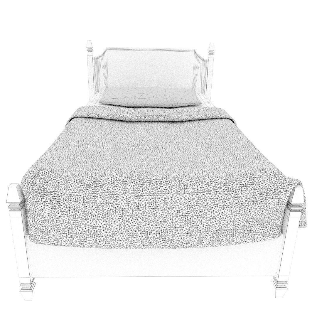 Simple bed 3D model_11