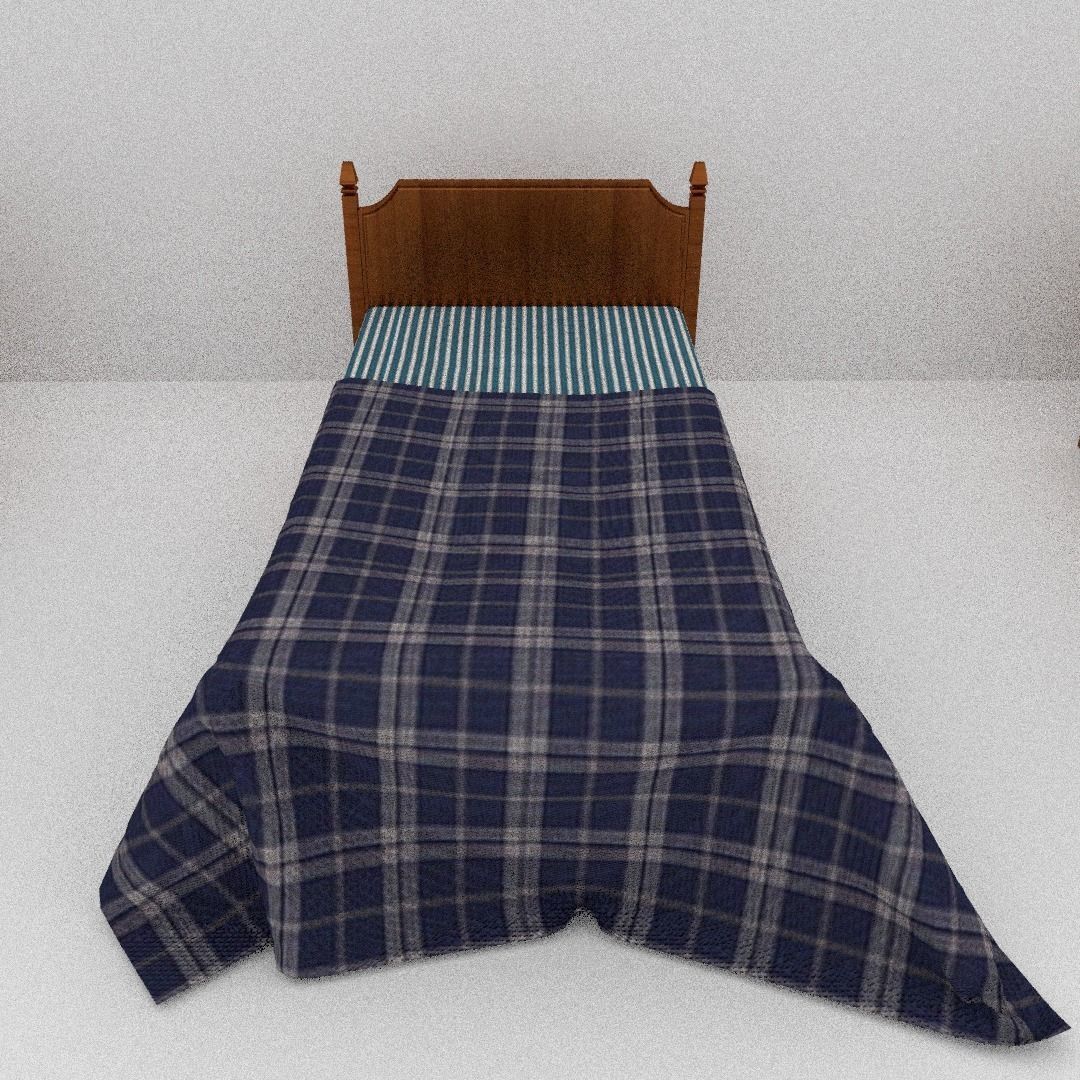 Simple bed 3D model_12