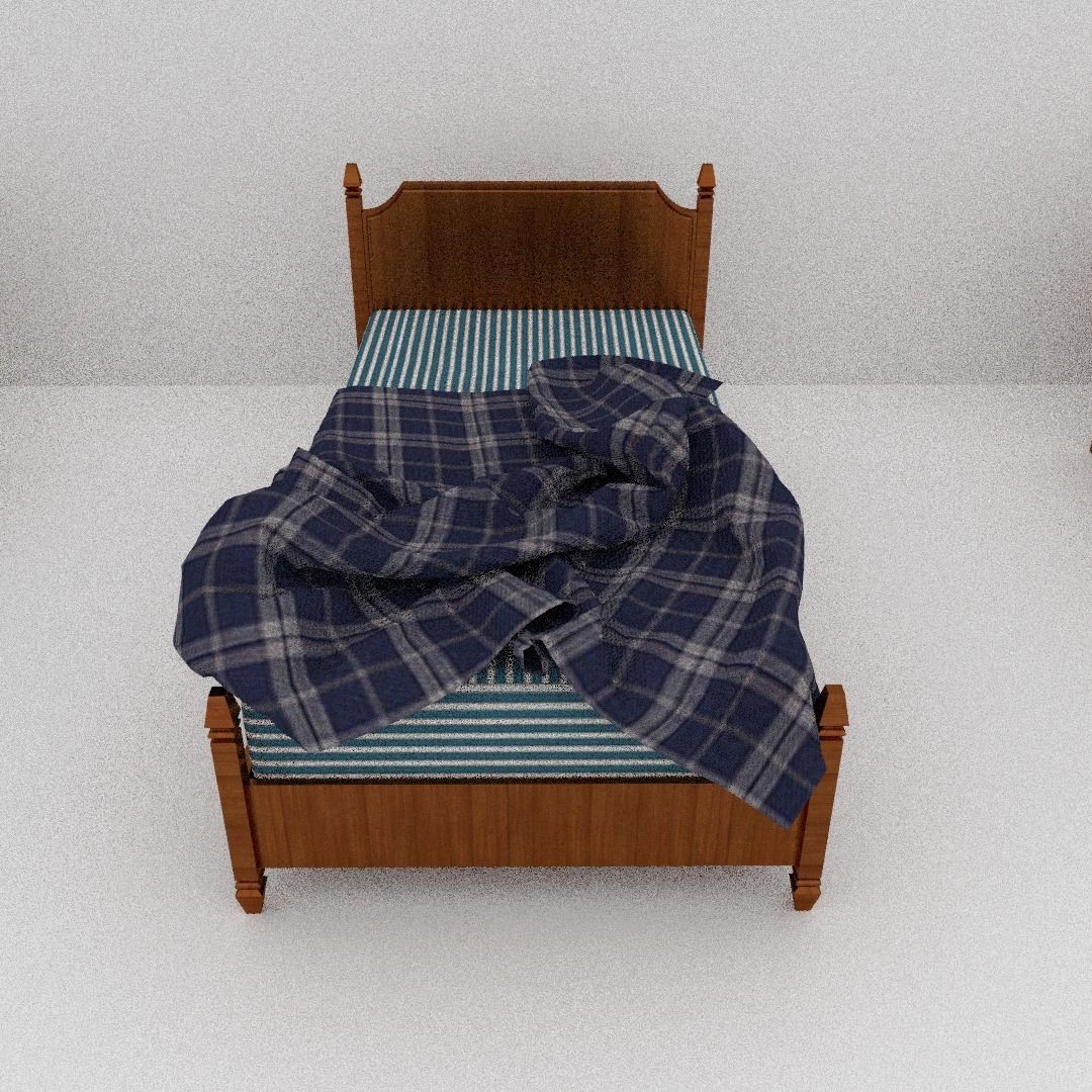 Simple bed 3D model_10
