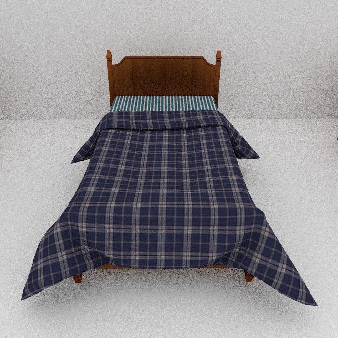 Simple bed 3D model_8