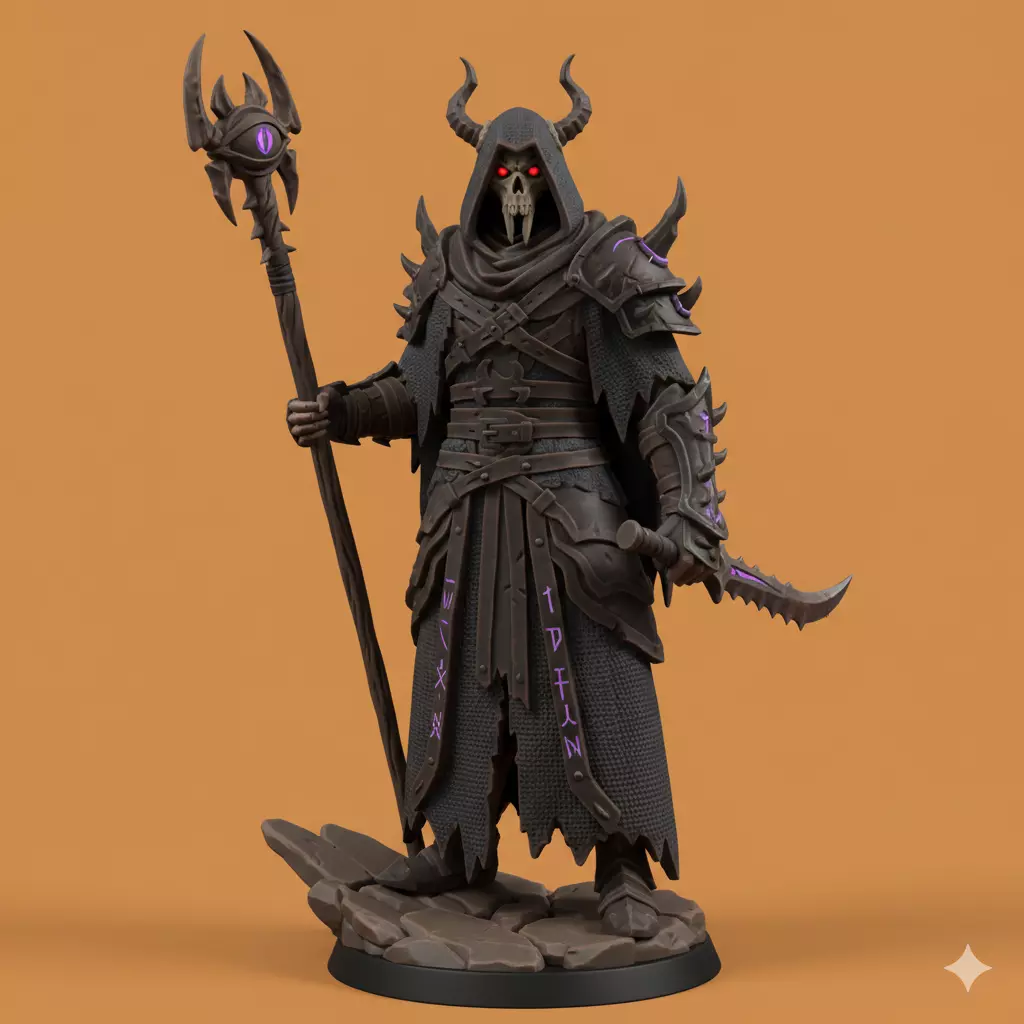 Grimdark Sci-Fi Crusader Miniature STL Free 3D model