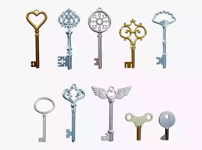 Keys Pack - 10 in 1 3D model