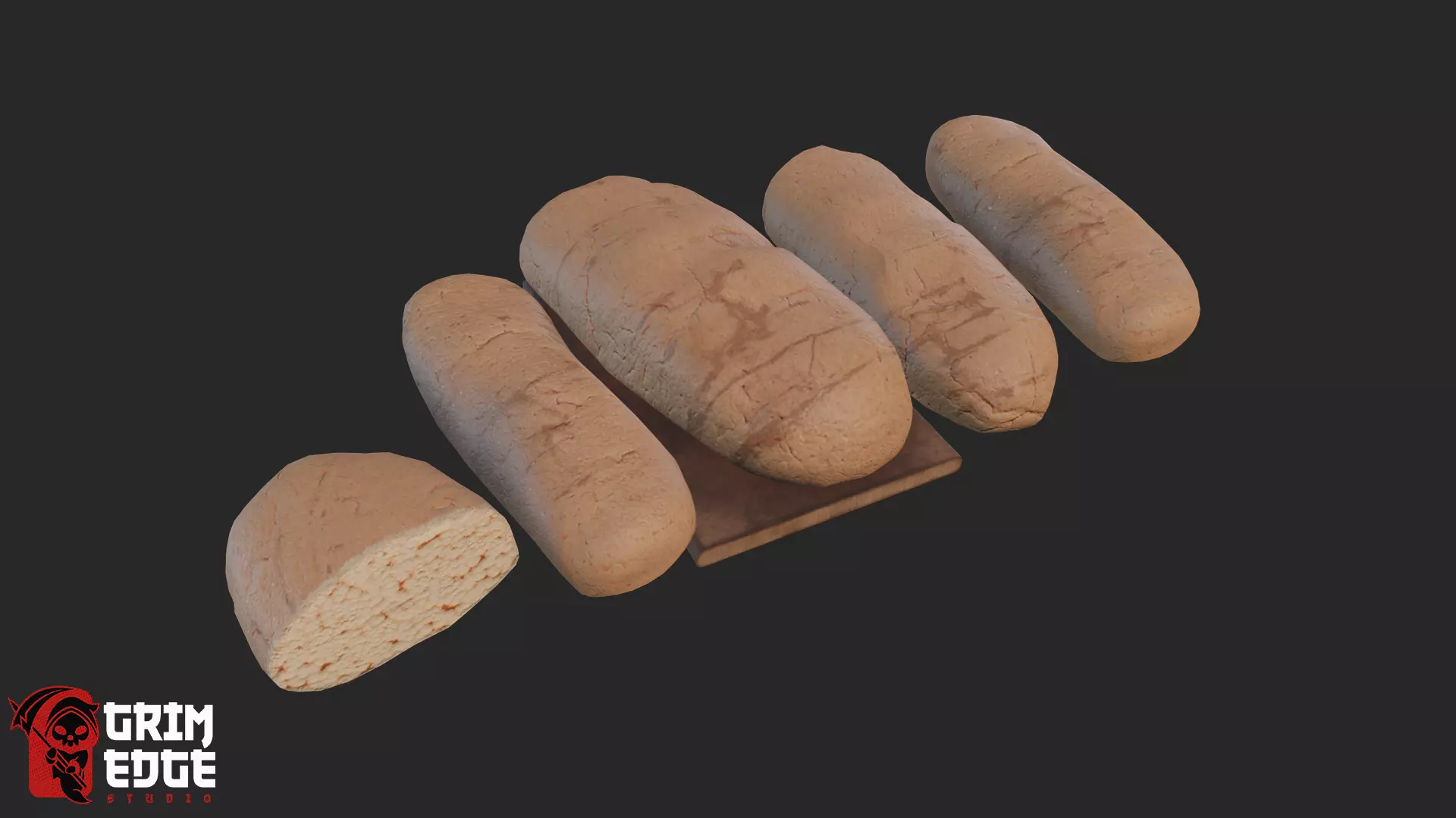 Bakery Bread Loaf Pack Low-poly 3D model