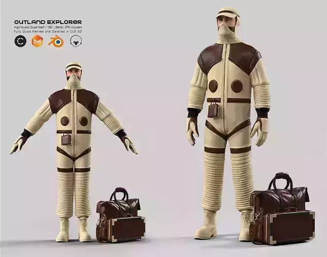 Outland Explorer Clo3D Blend Obj 4K Texture 3D model