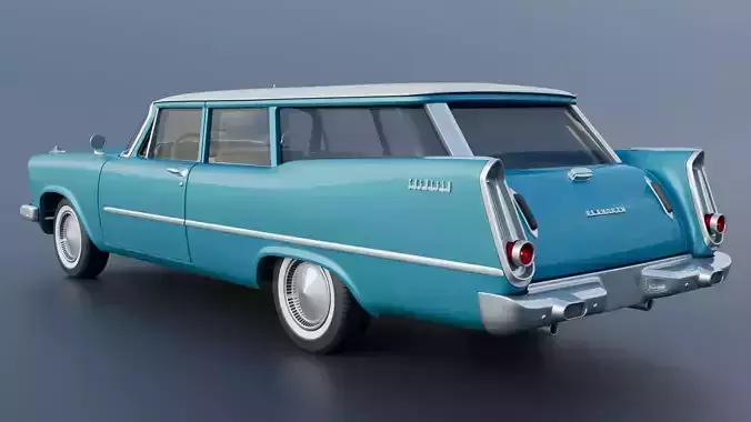 Plymouth Suburban 2Door 1958 3D print model 5