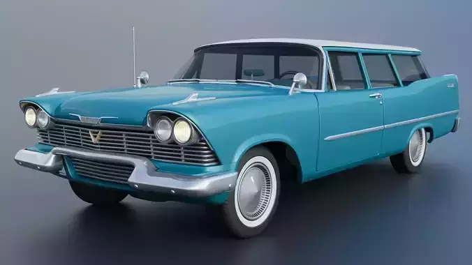 Plymouth Suburban 2Door 1958 3D print model 3