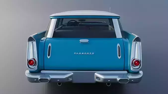 Plymouth Suburban 2Door 1958 3D print model 7