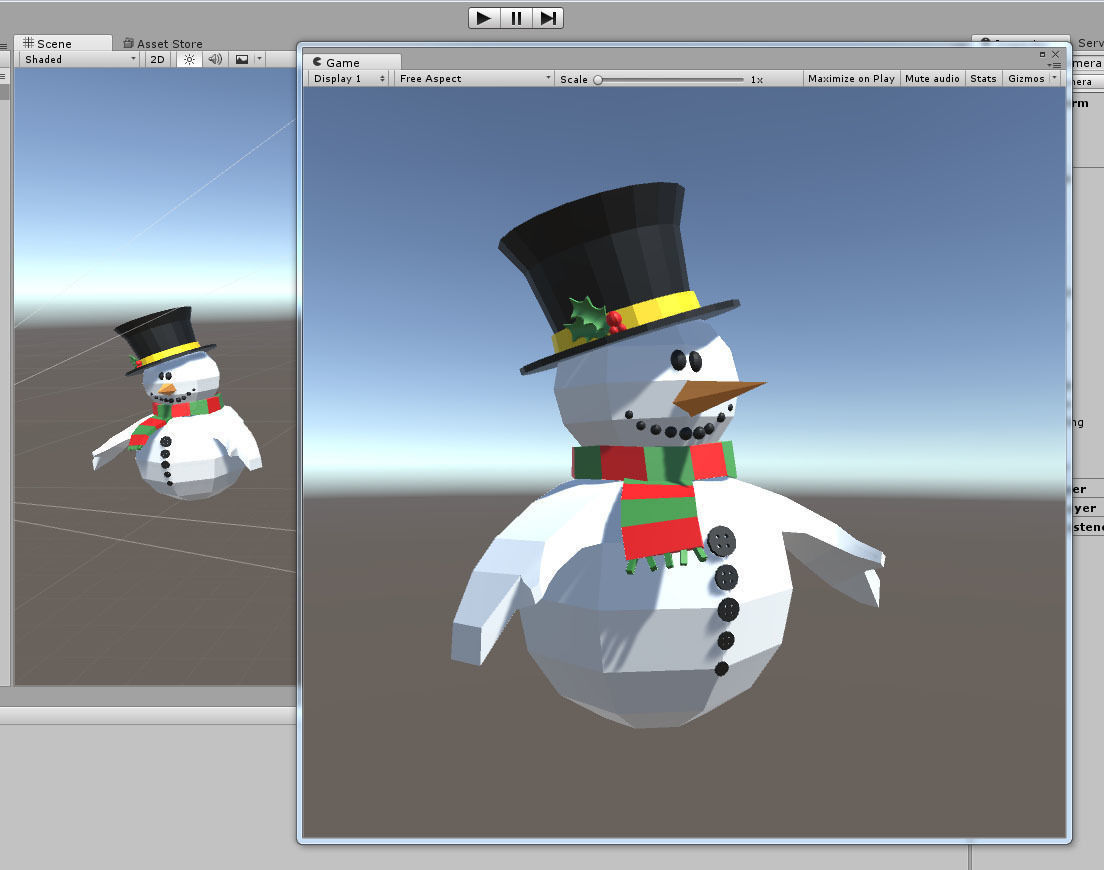 Xmas Snowman Puppet Low-poly 3D model_10