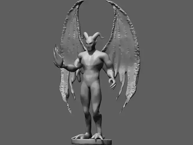 Demon statue with wings